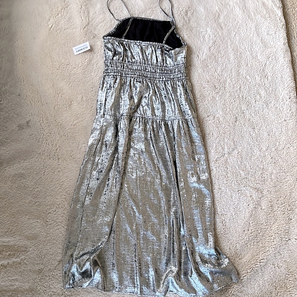 NEW! w tag- XS-Silver metallic sundress - Picture 4 of 4